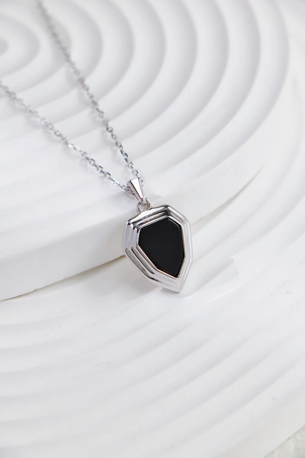 Black Onyx Shield Necklace