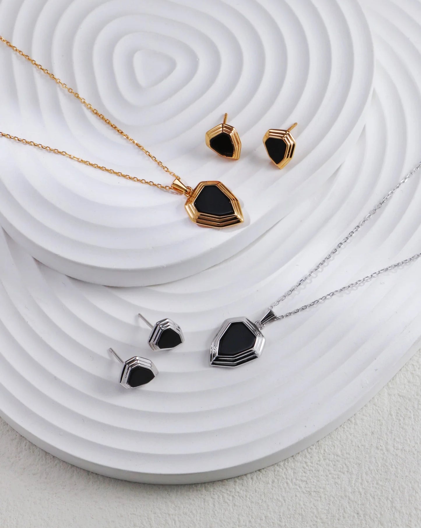 Black Onyx Shield Necklace