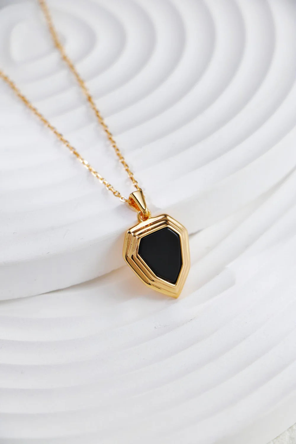 Black Onyx Shield Necklace