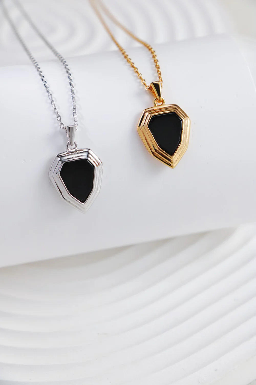 Black Onyx Shield Necklace