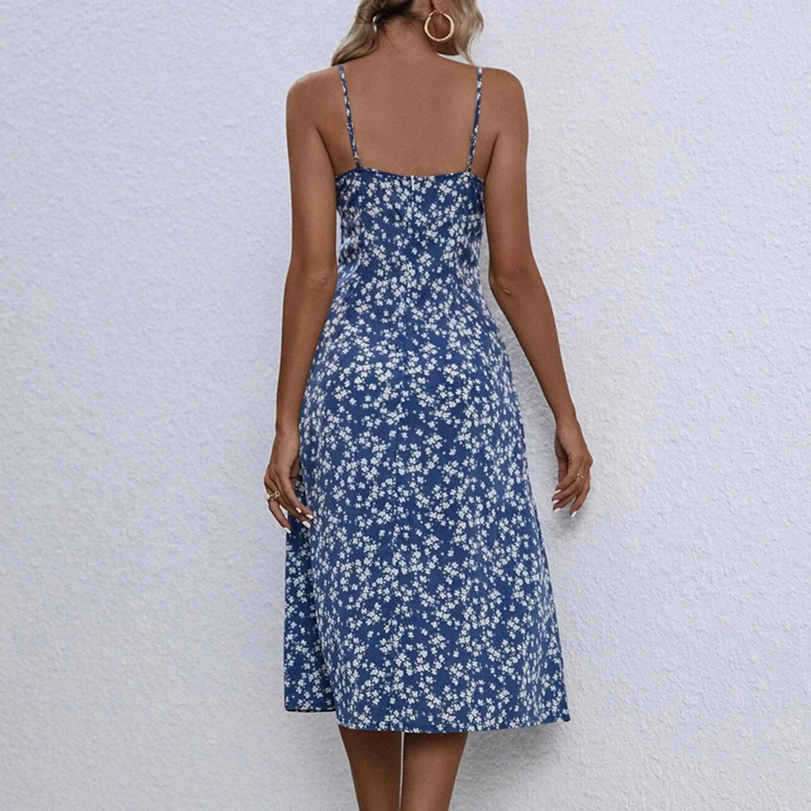 My Orders Placed Women Dresses Clearance under 10 Womens Summer Dresses 2024 Sleeveless Milkmaid Dress Cami Floral Dress with Slit Cute Vacation Dresses Summer Outfits for Women 2024